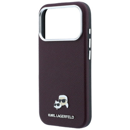 Custodia MagSafe per Apple iPhone 18 Pro / 17 Pro, Karl Lagerfeld, Grained KC Heads, Vinaccia