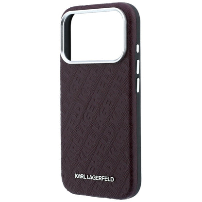 Custodia MagSafe per Apple iPhone 18 Pro / 17 Pro, Karl Lagerfeld, Logo in Metallo Granulato, Vinaccia