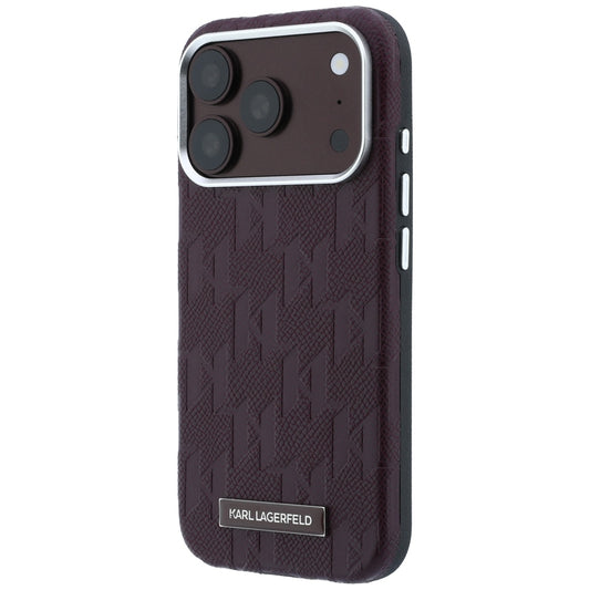 Custodia MagSafe per Apple iPhone 18 Pro / 17 Pro, Karl Lagerfeld, Logo in resina monocromatica granulata, Vinaccia