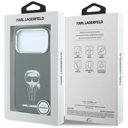 Custodia MagSafe per Apple iPhone 18 Pro / 17 Pro, Karl Lagerfeld, HC IML Ikonik Sketch Print, Nera