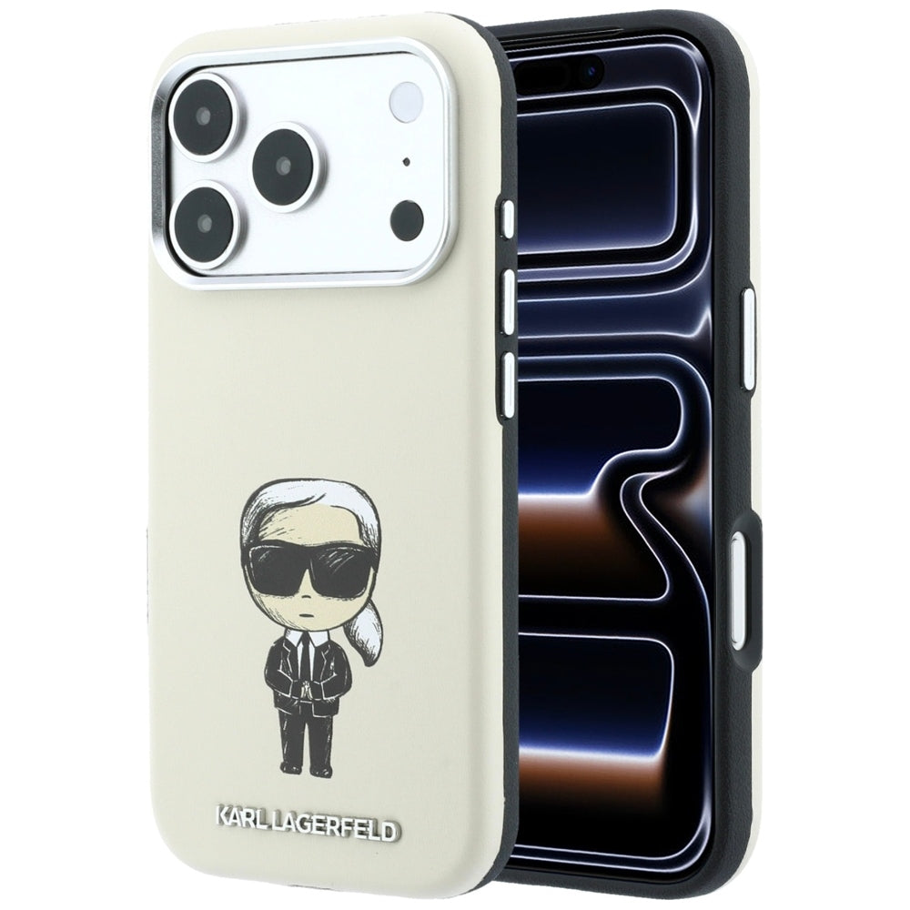 Custodia MagSafe per Apple iPhone 18 Pro / 17 Pro, Karl Lagerfeld, Ikonik Sketch, Beige