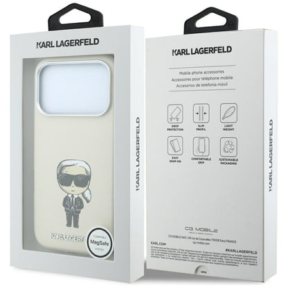 Custodia MagSafe per Apple iPhone 18 Pro / 17 Pro, Karl Lagerfeld, Ikonik Sketch, Beige