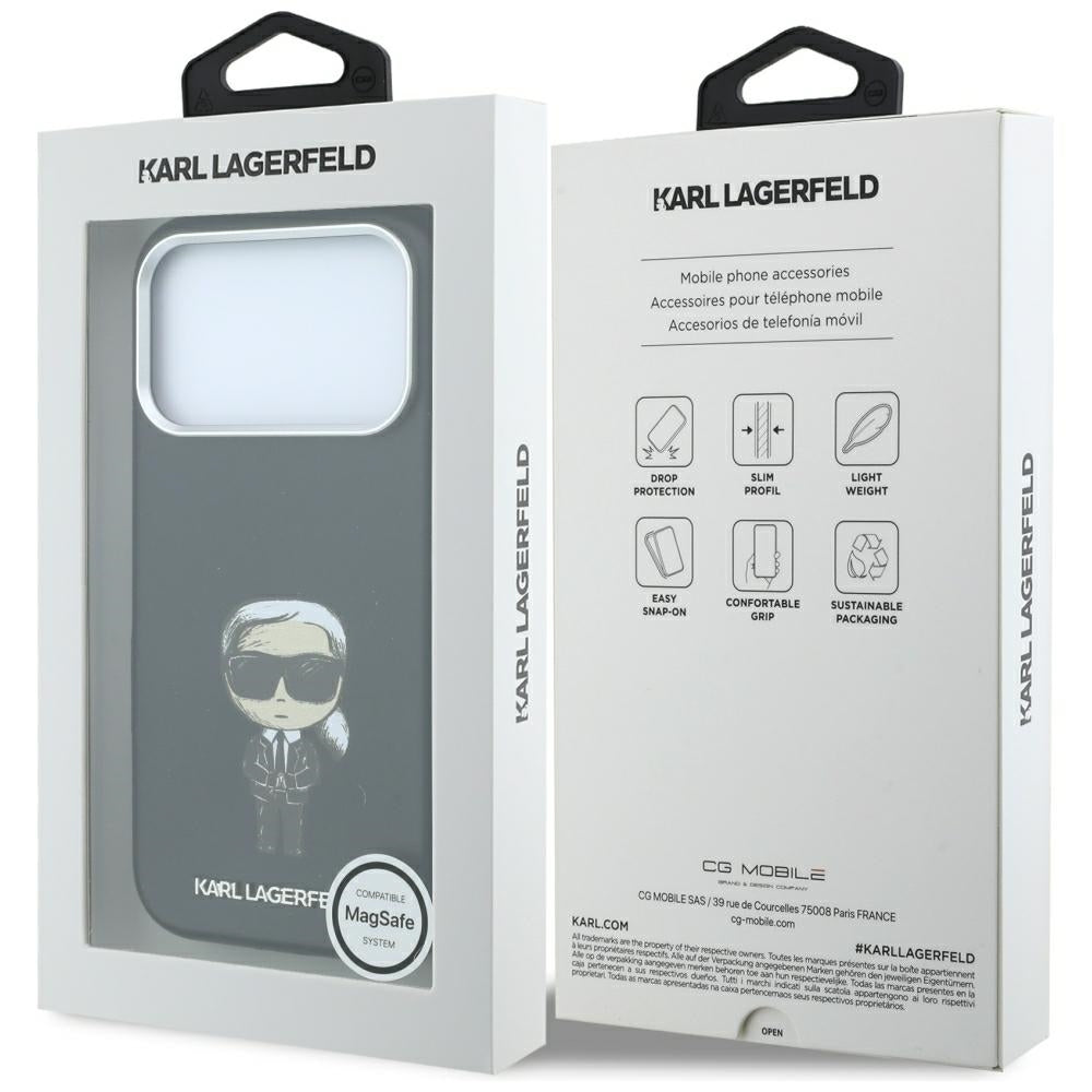 Custodia MagSafe per Apple iPhone 18 Pro / 17 Pro, Karl Lagerfeld, Ikonik Sketch, Nera