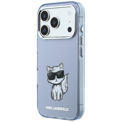 Custodia MagSafe per Apple iPhone 18 Pro / 17 Pro, Karl Lagerfeld, IML Choupette Body Sketch Print, Blu