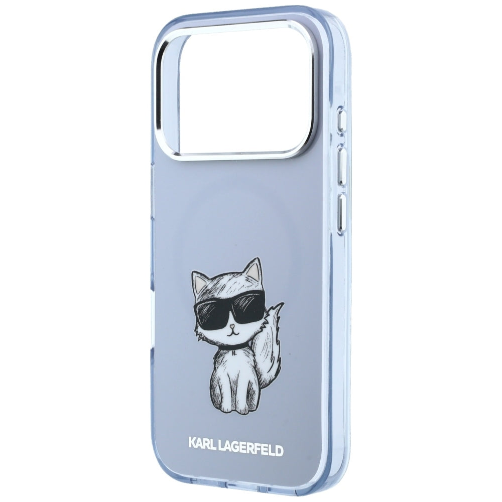 Custodia MagSafe per Apple iPhone 18 Pro / 17 Pro, Karl Lagerfeld, IML Choupette Body Sketch Print, Blu