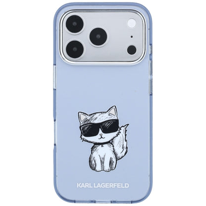 Custodia MagSafe per Apple iPhone 18 Pro / 17 Pro, Karl Lagerfeld, IML Choupette Body Sketch Print, Blu