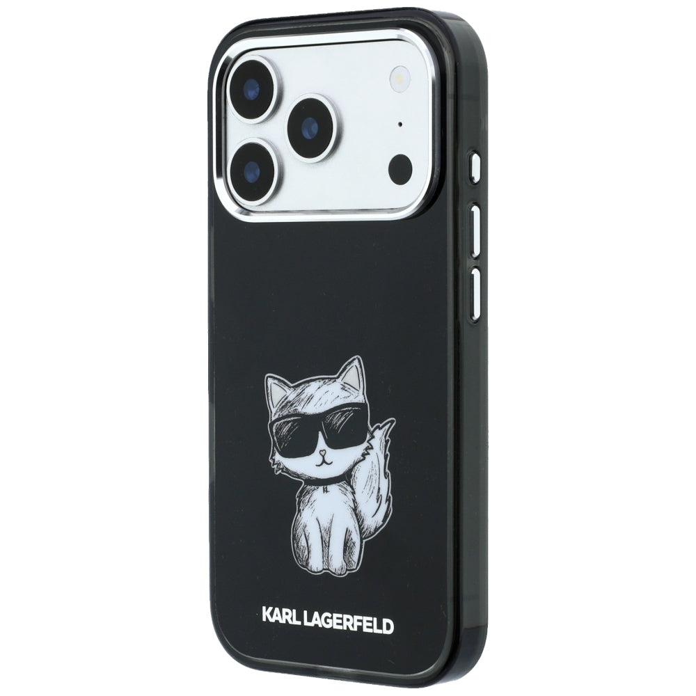 Custodia MagSafe per Apple iPhone 18 Pro / 17 Pro, Karl Lagerfeld, IML Choupette Body Sketch Print, Nera