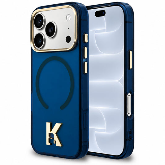 MagSafe-Hülle für Apple iPhone 18 Pro / 17 Pro, Karl Lagerfeld, IML Karl Head Logo, Blau
