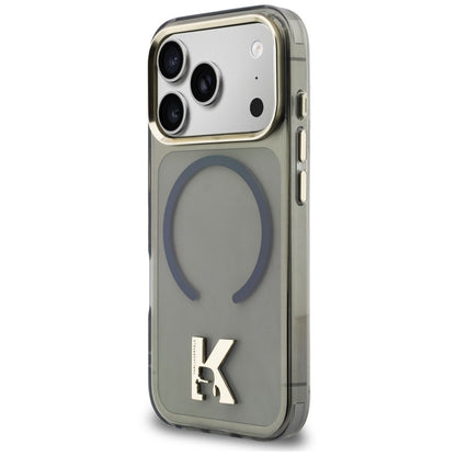 Coque MagSafe pour Apple iPhone 18 Pro / 17 Pro, Karl Lagerfeld, logo IML Karl Head, noire