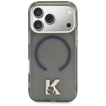 Coque MagSafe pour Apple iPhone 18 Pro / 17 Pro, Karl Lagerfeld, logo IML Karl Head, noire