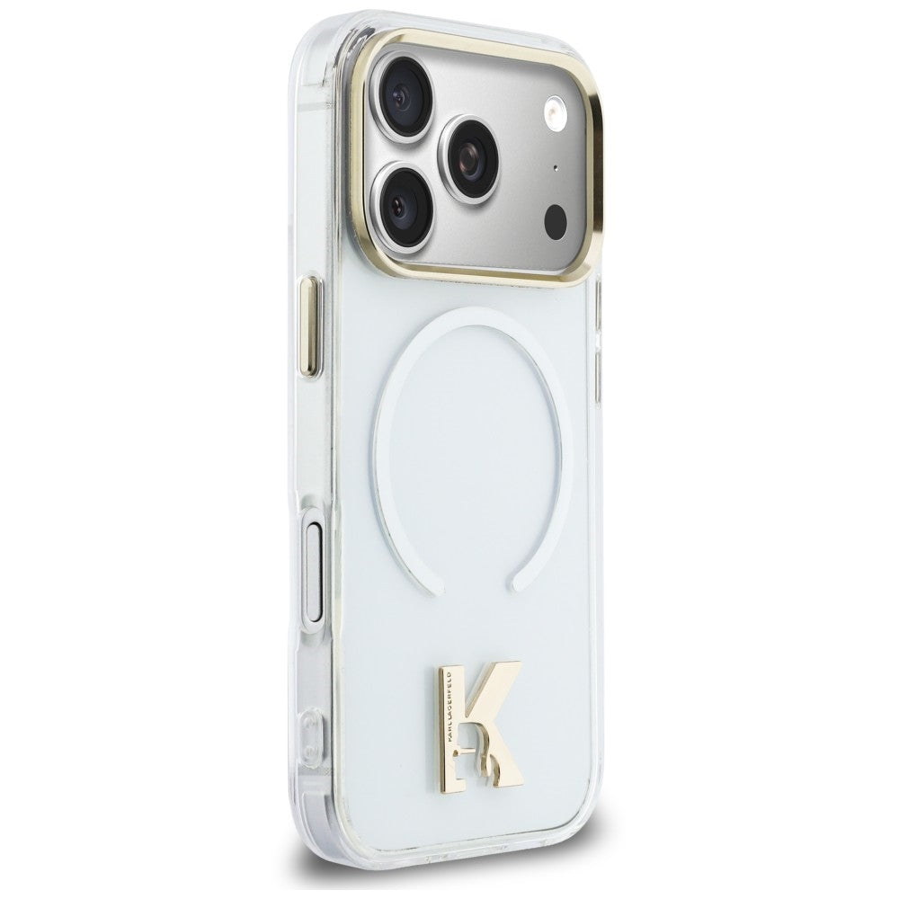 Custodia MagSafe per Apple iPhone 18 Pro / 17 Pro, Karl Lagerfeld, IML Karl Head Logo, trasparente