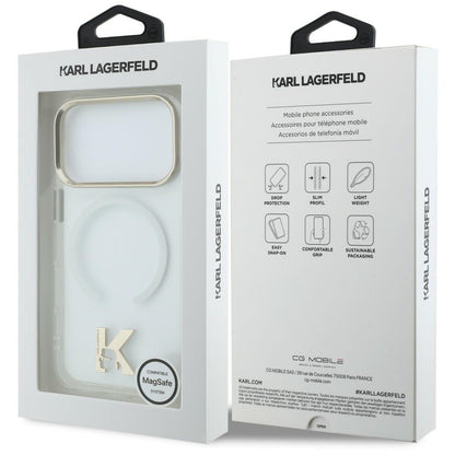 Custodia MagSafe per Apple iPhone 18 Pro / 17 Pro, Karl Lagerfeld, IML Karl Head Logo, trasparente