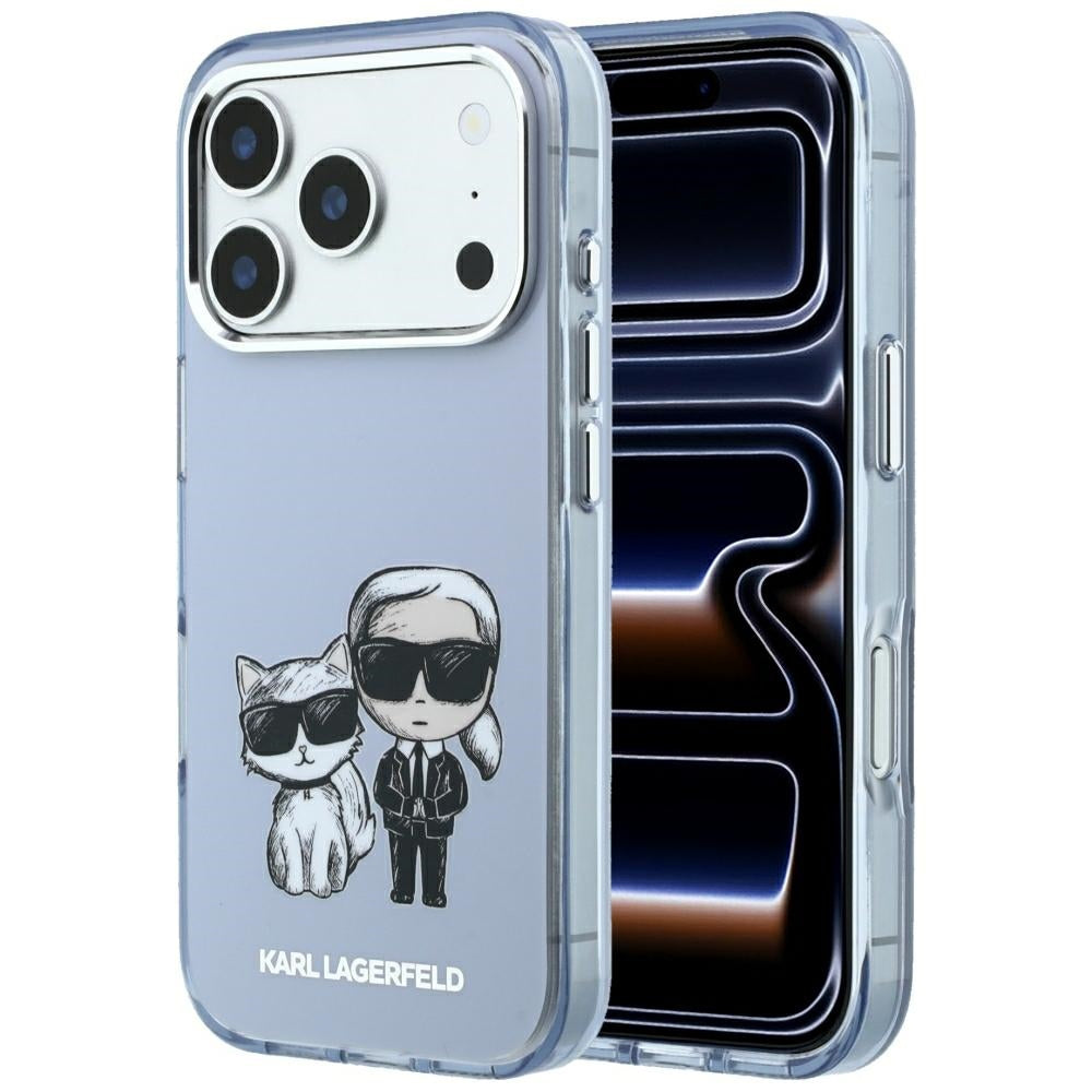MagSafe-Hülle für Apple iPhone 18 Pro / 17 Pro, Karl Lagerfeld, IML KC Bodies Sketch Print, Blau