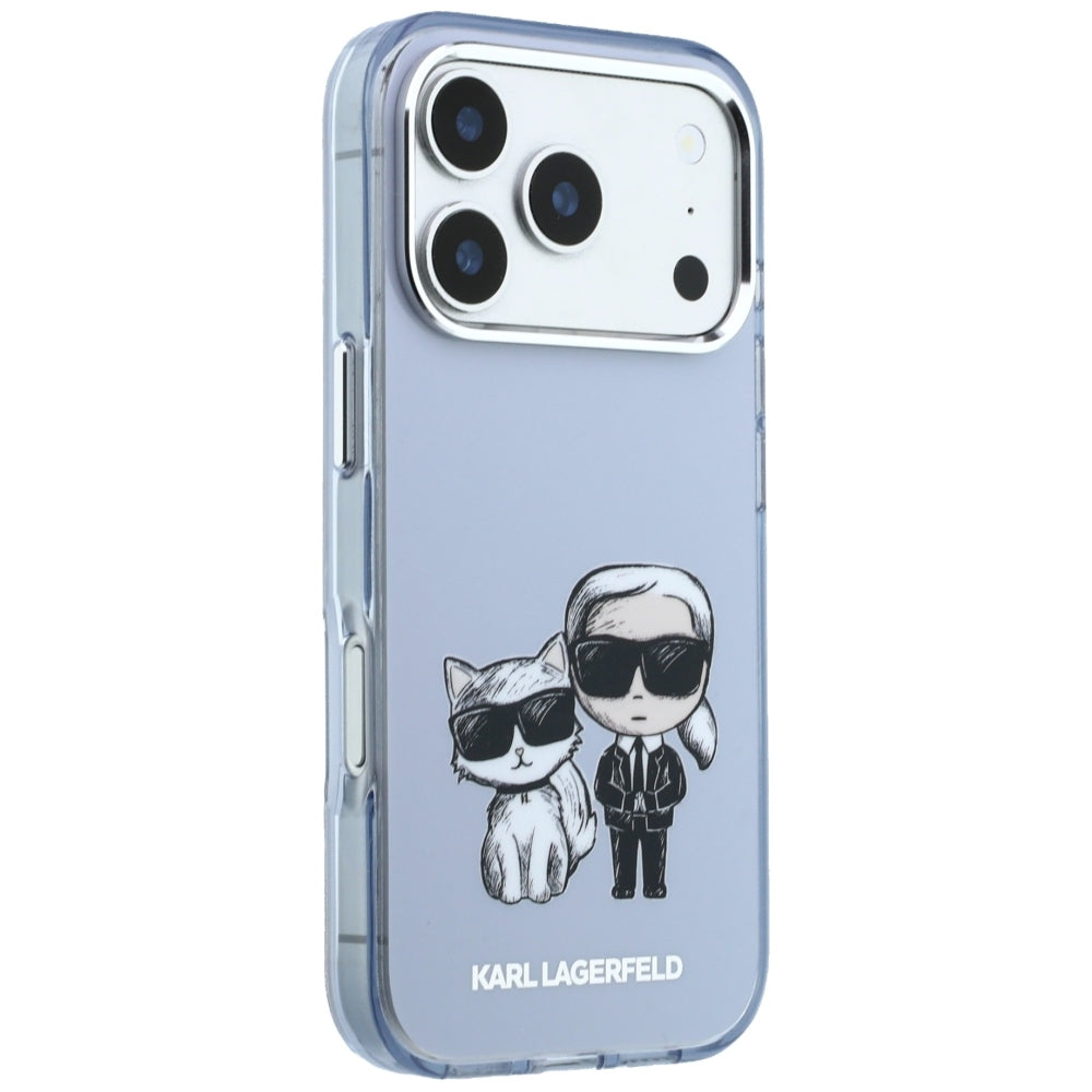 MagSafe-Hülle für Apple iPhone 18 Pro / 17 Pro, Karl Lagerfeld, IML KC Bodies Sketch Print, Blau