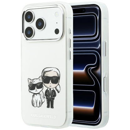 MagSafe-Hülle für Apple iPhone 18 Pro / 17 Pro, Karl Lagerfeld, IML KC Bodies Sketch Print, Beige