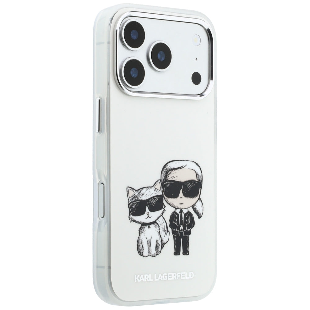 MagSafe-Hülle für Apple iPhone 18 Pro / 17 Pro, Karl Lagerfeld, IML KC Bodies Sketch Print, Beige