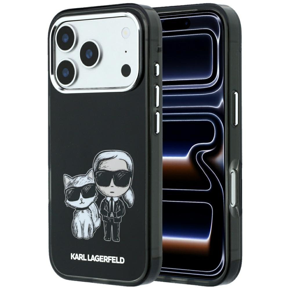 MagSafe-Hülle für Apple iPhone 18 Pro / 17 Pro, Karl Lagerfeld, IML KC Bodies Sketch Print, Schwarz