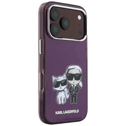 MagSafe-Hülle für Apple iPhone 18 Pro / 17 Pro, Karl Lagerfeld, IML KC Bodies Sketch Print, Weinrot