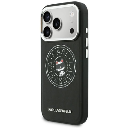 Coque MagSafe pour Apple iPhone 18 Pro / 17 Pro, Karl Lagerfeld, Point and Choupette Sketch, Noire