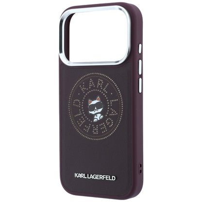 Coque MagSafe pour Apple iPhone 18 Pro / 17 Pro, Karl Lagerfeld, Point and Choupette Sketch, Bordeaux