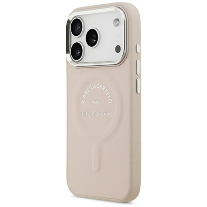 Custodia MagSafe per Apple iPhone 18 Pro / 17 Pro, Karl Lagerfeld, Anello Karl RSG Logo, Rosa