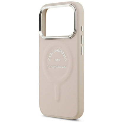 Custodia MagSafe per Apple iPhone 18 Pro / 17 Pro, Karl Lagerfeld, Anello Karl RSG Logo, Rosa