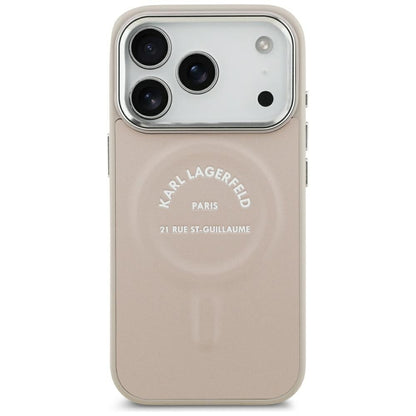 Custodia MagSafe per Apple iPhone 18 Pro / 17 Pro, Karl Lagerfeld, Anello Karl RSG Logo, Rosa