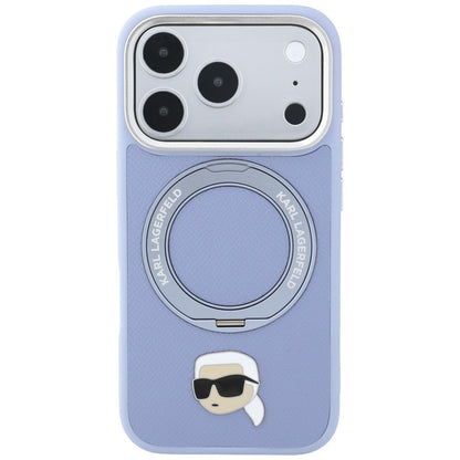Custodia MagSafe per Apple iPhone 18 Pro / 17 Pro, Karl Lagerfeld, Ring Stand 360 Karl Pin, Blu
