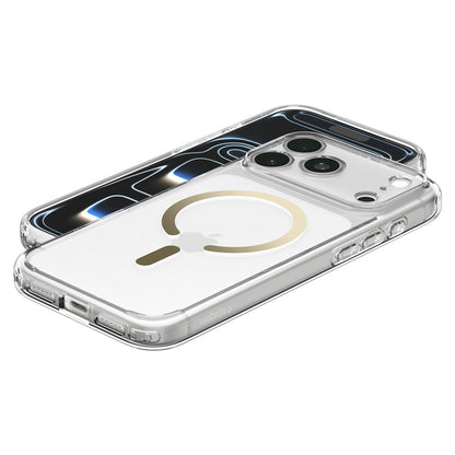 Custodia MagSafe per Apple iPhone 18 Pro / 17 Pro, Spigen, Ultra Hybrid, Oro Trasparente ACS12157