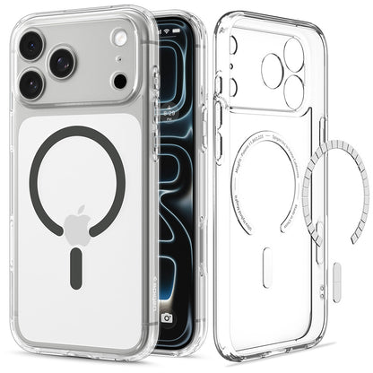 Custodia MagSafe per Apple iPhone 18 Pro / 17 Pro, Spigen, Ultra Hybrid, Grigio Trasparente ACS12156