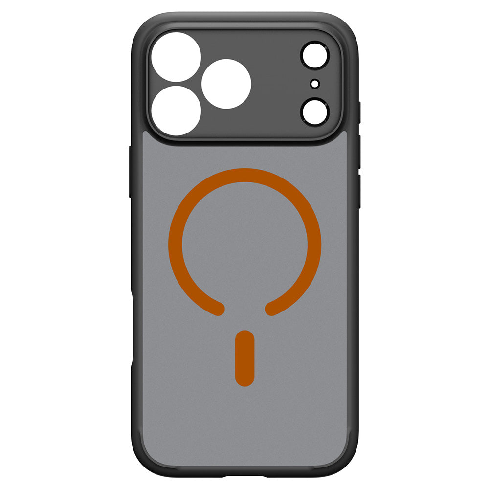 Coque MagSafe pour Apple iPhone 18 Pro / 17 Pro, Spigen, Ultra Hybrid, Noir Orange Satiné ACS12162