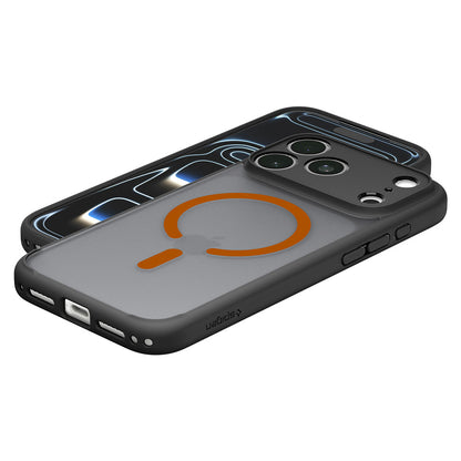 Coque MagSafe pour Apple iPhone 18 Pro / 17 Pro, Spigen, Ultra Hybrid, Noir Orange Satiné ACS12162