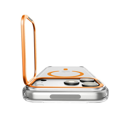 Custodia MagSafe per Apple iPhone 18 Pro / 17 Pro, Spigen, Ultra Hybrid Optik S, Trasparente Arancione ACS11923