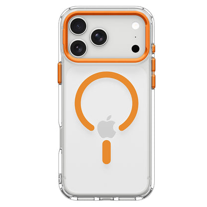 Custodia MagSafe per Apple iPhone 18 Pro / 17 Pro, Spigen, Ultra Hybrid Optik S, Trasparente Arancione ACS11923