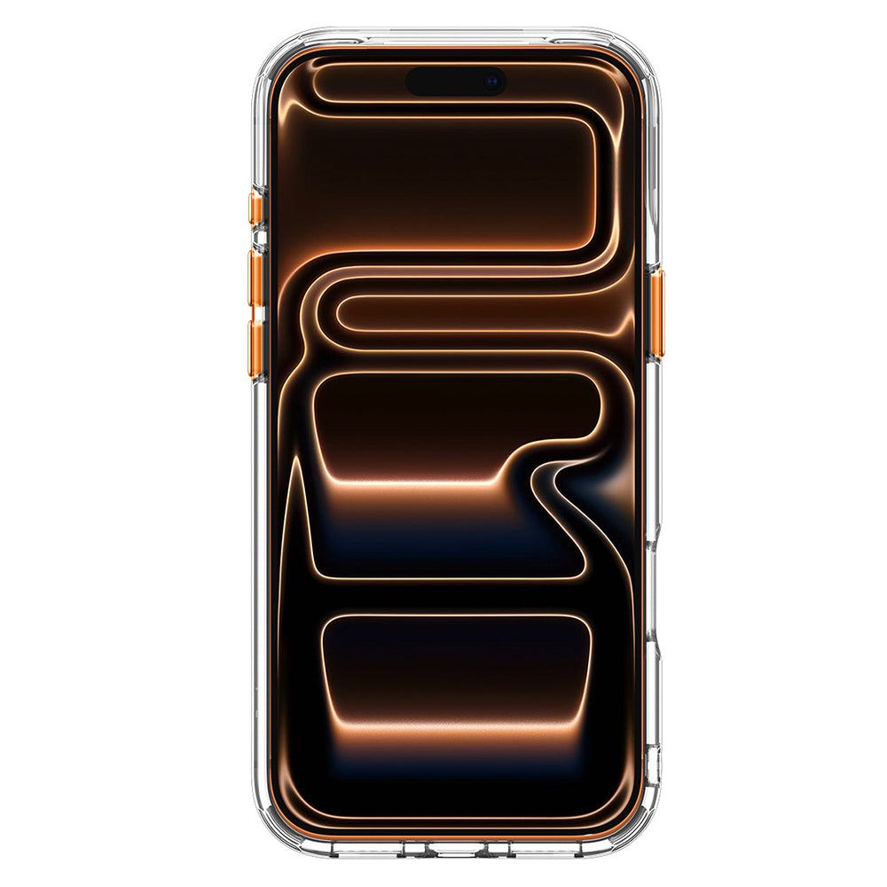 Custodia MagSafe per Apple iPhone 18 Pro / 17 Pro, Spigen, Ultra Hybrid Optik S, Trasparente Arancione ACS11923
