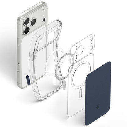 Custodia MagSafe per Apple iPhone 18 Pro / 17 Pro, Spigen, Ultra Hybrid T, Blu Opaco ACS12172