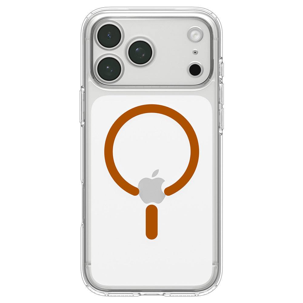 Custodia MagSafe per Apple iPhone 18 Pro / 17 Pro, Spigen, Ultra Hybrid, Trasparente Arancione ACS12159