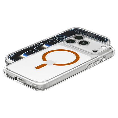 Custodia MagSafe per Apple iPhone 18 Pro / 17 Pro, Spigen, Ultra Hybrid, Trasparente Arancione ACS12159