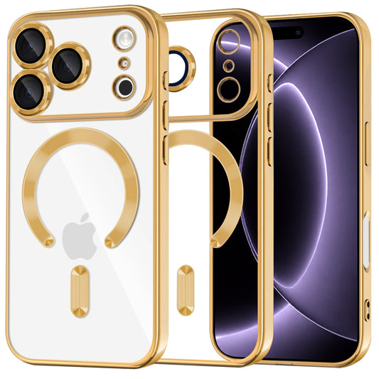 Custodia MagSafe per Apple iPhone 18 Pro / 17 Pro, Techsuit, Luxury Crystal, Dorata