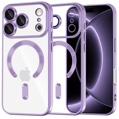 Custodia MagSafe per Apple iPhone 18 Pro / 17 Pro, Techsuit, Luxury Crystal, Viola Chiaro