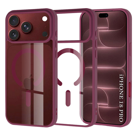 Coque MagSafe pour Apple iPhone 18 Pro / 17 Pro, Techsuit, Pro, Rouge Foncé
