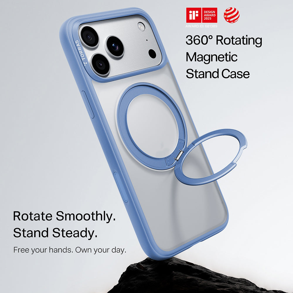 Coque MagSafe pour Apple iPhone 18 Pro / 17 Pro, Torras, Ostand O1 Guardian, Bleue