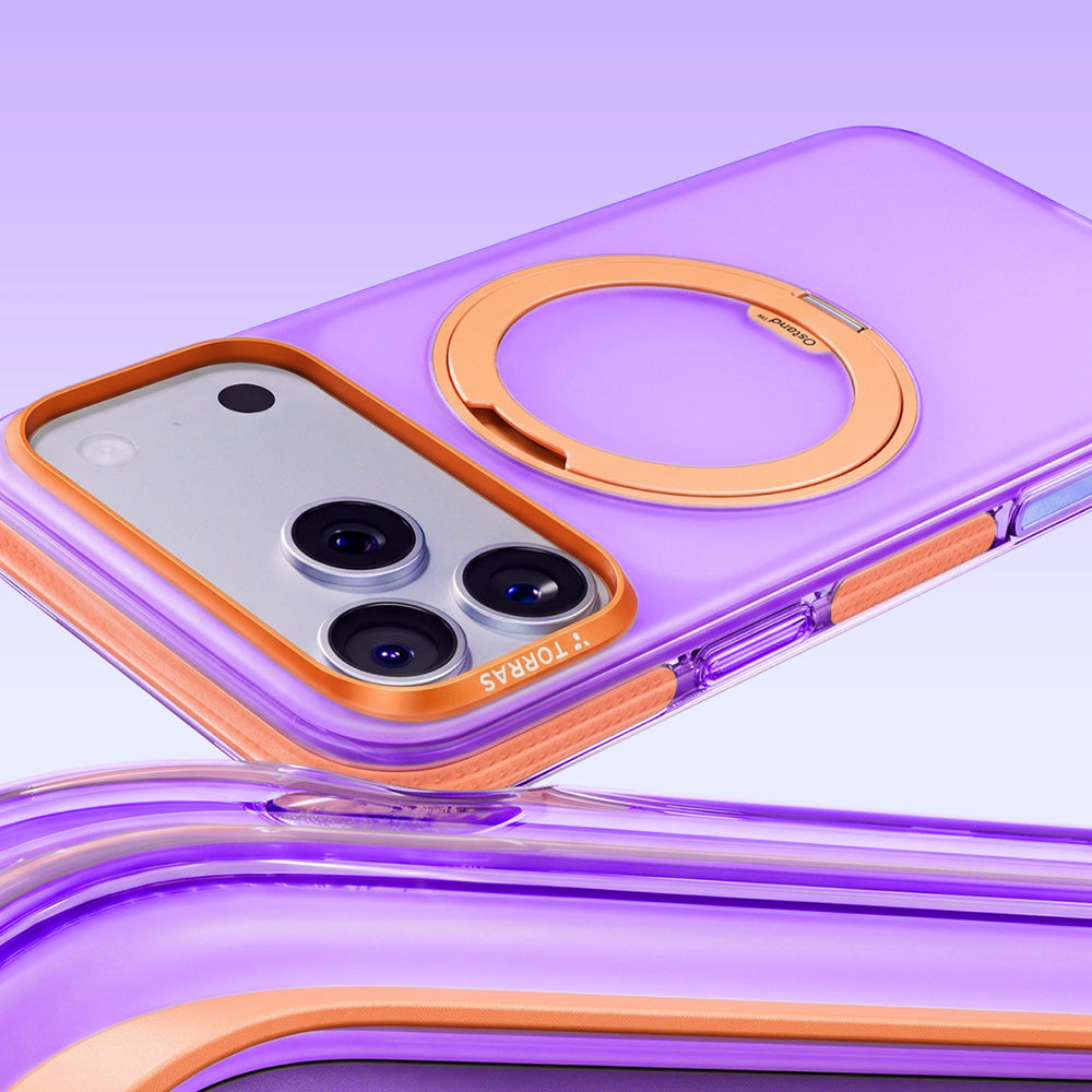 Custodia MagSafe per Apple iPhone 18 Pro / 17 Pro, Torras, Ostand O3 Hue, Viola