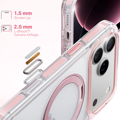 MagSafe-Hülle für Apple iPhone 18 Pro / 17 Pro, Torras, Ostand O3 Light, Rosa