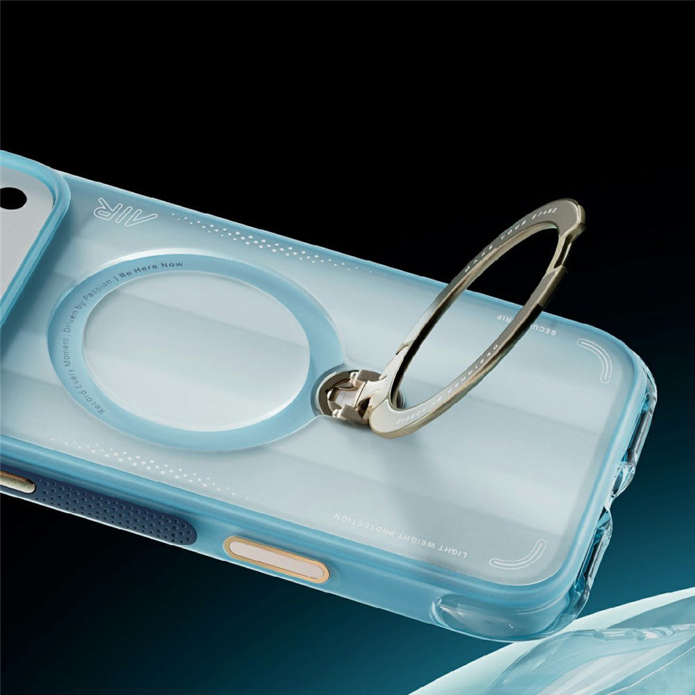 Custodia MagSafe per Apple iPhone 18 Pro / 17 Pro, Torras, Ostand Q3 Air Football, Blu