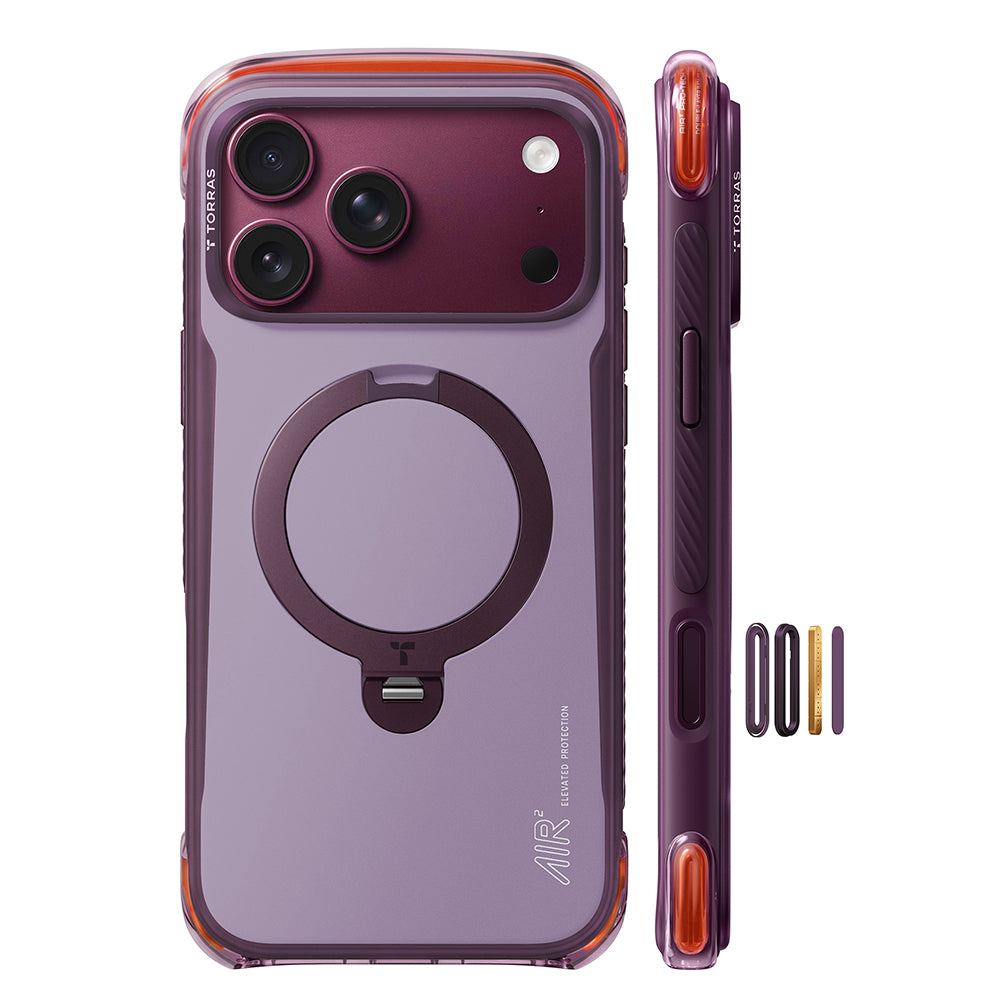 Custodia MagSafe per Apple iPhone 18 Pro / 17 Pro, Torras, Ostand Q3 Air Pro, Viola