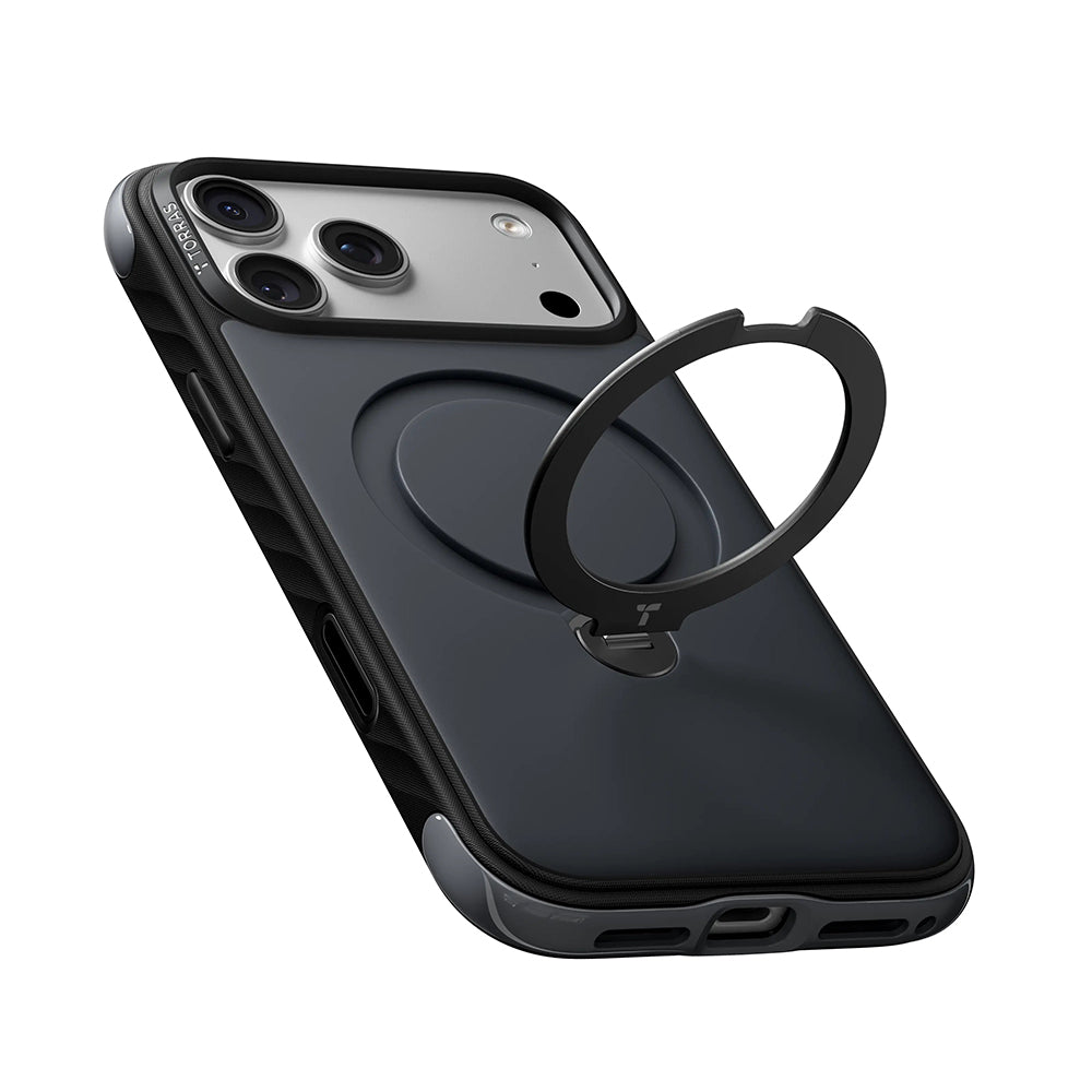 MagSafe-Hülle für Apple iPhone 18 Pro / 17 Pro, Torras, Ostand Q3 Rugged, Lila