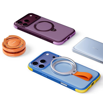 MagSafe-Hülle für Apple iPhone 18 Pro / 17 Pro, Torras, Ostand Q3 Rugged, Lila