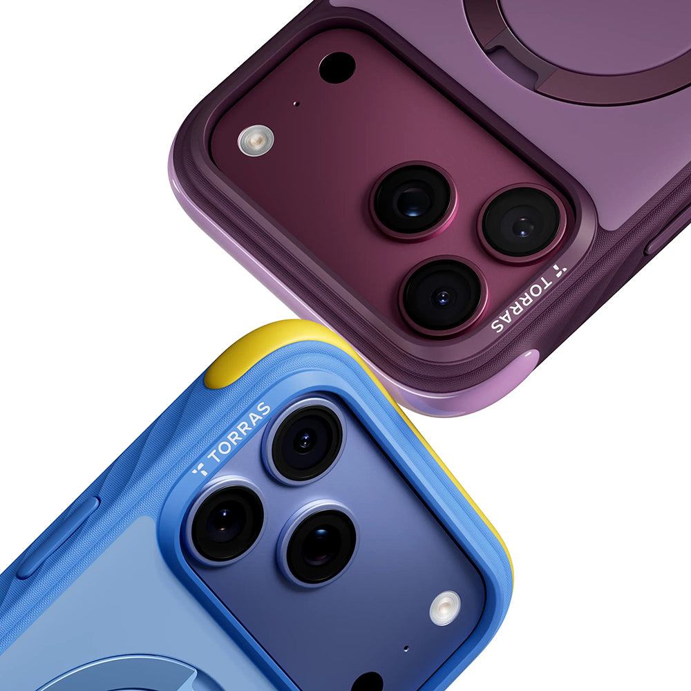 MagSafe-Hülle für Apple iPhone 18 Pro / 17 Pro, Torras, Ostand Q3 Rugged, Lila