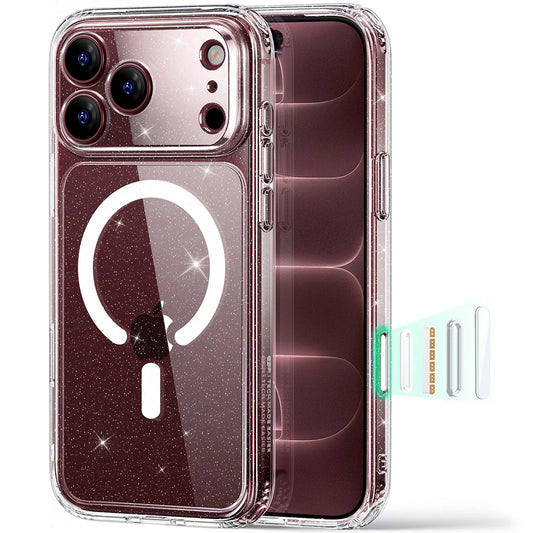 Coque MagSafe pour Apple iPhone 18 Pro, ESR, Classic Hybrid Shimmer, Transparente